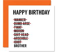 Funny Birthday Cards for Brother - Crossed Out List - Joke Happy Birthday Card for Brother from Sister, 145mm Sibling Greeting Cards Gift
