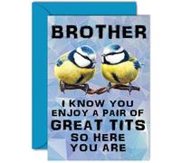 Funny Birthday Cards for Brother - Great Pair - Joke Rude Birthday Card for Brother from Sister, Humour 18th 21st 25th 30th 40th Bday A5 Sibling Greeting Cards