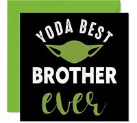 Funny Birthday Cards for Brother - Yoda Best - Joke Happy Birthday Card for Brother from Sister, Banter Gifts, 145mm Sibling Greeting Cards Gift