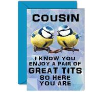 Funny Birthday Cards for Cousin - Great Pair - Joke Rude Birthday Card for Cousin from Family Relative, Humour 60th 70th Bday A5 Greeting Cards