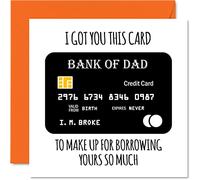 Funny Fathers Day Cards for Dad - Bank of Dad - Joke Happy Bithday Card from Son Daughter, Father Banter Birthday Gifts, 145mm Father's Day Greeting Cards Gift Daddy Papa