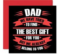 Funny Fathers Day Cards for Dad - Best Gift - Joke Happy Birthday Card for Dad from Daughter and Son, Birthday Banter Gifts, 145mm Rude Humour Father's Day Greeting Cards Daddy Papa Father