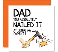 Funny Birthday Cards for Dad - Dad Nailed It Joke Happy Birthday Card from Son Daughter, Father Gifts, 145mm Father's Day Greeting Cards Gift Daddy Papa