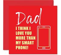 Funny Birthday Cards for Dad - Dad Phone Jokes - Joke Happy Birthday Card from Son Daughter, Father Gifts, 145mm Father's Day Greeting Cards Gift Daddy Papa