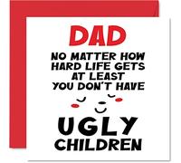 Funny Birthday Cards for Dad - Dad Ugly Children - Joke Happy Birthday Card from Son Daughter, Father Gifts, 145mm Father's Day Greeting Cards Gift Daddy Papa