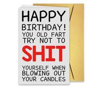 Funny Birthday Cards for Dad Daddy - You Old Fart - Rude Happy Birthday Card for Dad from Son Daughter, Humour Mens Birthday Greeting Card Gift with Envelope
