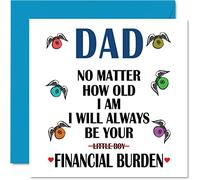Funny Fathers Day Cards for Dad - Financial Burden - Joke Happy Birthday Card for Dad from Son, Banter Father Gifts, 145mm Father's Day Greeting Cards Gift Daddy Papa