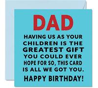 Funny Birthday Cards for Dad - Greatest Gift Dad - Joke Happy Birthday Card from Son Daughter, Father Gifts, 145mm Greeting Cards Gift Daddy Papa