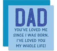 Funny Fathers Day Cards for Dad - Loved You Since I was Born - Happy Birthday Card from Son Daughter, Father Gifts, 145mm Joke Father's Day Greeting Cards Gift for Daddy Papa Pa