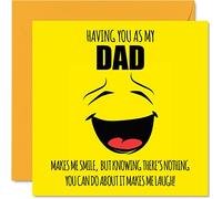 Funny Birthday Cards for Dad - Make Me Smile - Joke Happy Birthday Card for Dad from Son Daughter, Father Banter Gifts, 145mm Father's Day Greeting Cards Gift Daddy Papa