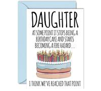Funny Birthday Cards for Daughter - Fire Hazard - Joke Rude Birthday Card for Daughter from Mum Dad, Humour 18th 21st 25th 30th 40th Bday A5 Greeting Cards