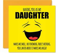 Funny Birthday Cards for Daughter - Make Me Smile - Joke Happy Birthday Card for Daughter from Mum Dad, Banter Gifts, 145mm Greeting Cards Gift