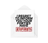 Funny Birthday Cards for Friends and Family - I Regret to Inform You Your Forties Have Expired - 50th Birthday Card - CBH2026