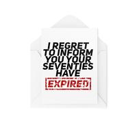 Funny Birthday Cards for Friends and Family - I Regret to Inform You Your Seventies Have Expired - 80th Birthday Card - CBH2029