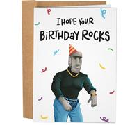 Funny Birthday Cards for Friends, Him or Her - Hilarious Meme-Inspired Greeting Cards with Puns, Silly Jokes, and Bold Illustrations - Blank Inside, Made in USA (Hope Your Birthday Rocks)
