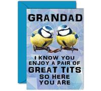 Funny Birthday Cards for Grandad - Great Pair - Joke Rude Birthday Card for Grandad from Grandson Granddaughter, Humour 60th 70th 80th Bday A5 Grandparent Greeting Cards