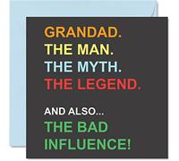 Funny Birthday Cards for Grandad, Man Myth Legend Bad Influence