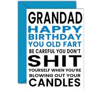 Funny Birthday Cards for Grandad - You Old Fart - Joke Rude Birthday Card for Grandad from Grandson Granddaughter, Humour 60th 70th 80th Bday A5 Grandparent Greeting Cards