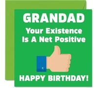Funny Birthday Cards for Grandad, Your Existence | Joke Happy Birthday Card for Grandad from Grandson Granddaughter, Banter Gifts, 145mm Rude Greeting Cards Grandpa