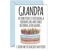 Funny Birthday Cards for Grandpa - Fire Hazard - Joke Rude Birthday Card for Grandpa from Grandson Granddaughter, Humour 60th 70th 80th Bday A5 Grandparent Greeting Cards