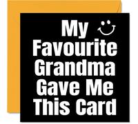 Funny Birthday Cards for Grandson Granddaughter - My Favourite Grandma - Joke Happy Birthday Card for Granddaughter Grandson from Grandma, Banter Gifts, 145mm Humour Greeting Cards