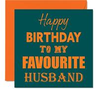 Funny Birthday Cards for Husband - Happy Birthday To My Favourite - Joke Card for Husband from Wife Partner, Hubby Gifts, 145mm Greeting Cards