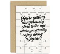 Funny Birthday Cards for Male or Female Adults, 'Enjoying Jigsaws' Hilarious Design for Him or Her, Gift for Brother Husband Dad Bestie Mum, Blank Inside