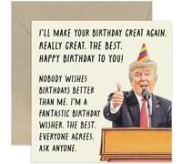 Funny Birthday Cards for Men and Women, Humorous Donald BDay gifts for Dad Husband Brother Colleague Friend, Blank Inside with Envelope