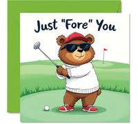 Funny Birthday Cards for Men - Golf Just Fore You - Joke Happy Fathers Day Card for Dad from Son Daughter, 145mm Father's Day Greeting Cards Gift
