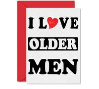 Funny Birthday Cards for Men - I Love Older Men - Adult Happy Birthday Card for Boyfriend Husband Partner, 5x7 Inch Inappropriate Humorous Bday Greeting Cards Him