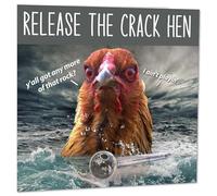 Funny Birthday Cards for Men - Release the Crack Hen - Rude Joke Meme Cards