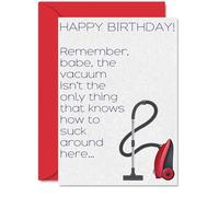 Funny Birthday Cards for Men - Vacuum Cleaner - Adult Happy Birthday Card for Boyfriend Husband Partner, A5 Inappropriate Humorous Bday Greeting Cards Him
