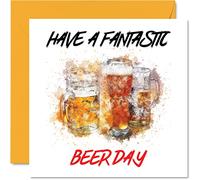 Funny Birthday Cards for Men Women - Beer Day - Birthday Card for Mum Dad Brother Sister Son Daughter Nan Grandad, 145mm Joke Humour Banter Pint 21st 60th Bday Greeting Cards