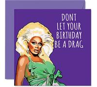 Funny Birthday Cards for Men Women - Birthday Drag - Card for Mum Dad Brother Sister Son Daughter Nan Grandad, 145mm Greeting Cards, Bday Cards