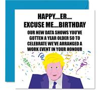 Funny Birthday Cards for Men Women - Boris Johnson BoJo Party - Rude Banter Birthday Card for Mum Dad Brother Sister Son Daughter Nan Grandad, 145mm Joke Humour Bday Greeting Cards