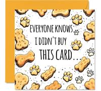 Funny Birthday Cards for Men Women from the Dog - Treats - Dog Birthday Card from for Mum Dad, Funny Gifts, 145mm Joke Humour Bday Cards