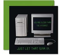 Funny Birthday Cards for Men Women - Older Than The Internet - Rude Banter Happy Birthday Card for Mum Dad Auntie Uncle Brother Sister Gran Grandad, 145mm Joke Humour Bday Greeting Cards