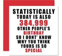 Funny Birthday Cards for Men Women - Statistics - Joke Birthday Card for Dad Mum Sister Brother Daughter Son Grandad Nan, 145mm Joke Humour Bday Greeting Cards