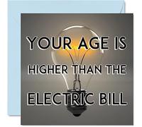 Funny Birthday Cards for Men Women - The Electric Bill - Banter Happy Birthday Card for Mum Dad Friend Nan Grandad Auntie Uncle Brother Sister, 145mm Joke Humour Rude Bday Greeting Cards