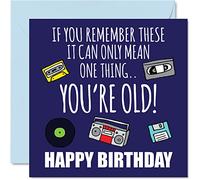 Funny Birthday Cards for Men Women - You're Old - Rude Birthday Card for Mum Dad Brother Sister Son Daughter Nan Grandad, 145mm Joke Humour Banter Greeting Cards Bday