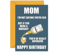 Funny Birthday Cards for Mom - Aged Whiskey Whisky - Joke Rude Birthday Card for Mom from Son Daughter, Humour 40th 50th 60th 70th 80th Bday A5 Mommy Mama Greeting Cards