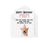 Funny Birthday Cards for Mum from The Dog | Pet Lover Greeting Cards On Her Birthday | Puppy Owner Card Sorry for Chewing Your Shoes CBH244