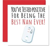 Funny Birthday Cards for Nan - Positive Best Nan Ever - Joke Happy Birthday Card from Grandson Granddaughter, 145mm Mother's Day Greeting Cards Gift Nana