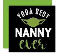 Funny Mothers Day Cards for Nanny - Yoda Best - Joke Happy Birthday Card for Nanny from Grandson Granddaughter, Banter Gifts, 145mm Mother's Day Greeting Cards