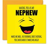 Funny Birthday Cards for Nephew - Make Me Smile - Joke Happy Birthday Card for Nephew from Auntie Uncle, Banter Gifts, 145mm Greeting Cards Gift