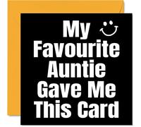 Funny Birthday Cards for Niece Nephew, My Favourite Auntie | Joke Happy Birthday Card for Nephew Niece from Auntie Aunt Aunty, Banter Gifts, 145mm Humour Greeting Cards Gift