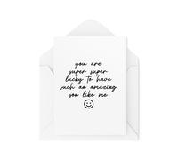Funny Birthday Cards for Parents - Super Lucky to Have Such an Amazing Son Like Me - Funny Cards for Mum and Dad - Joke Cards - CBH1789
