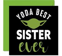 Funny Birthday Cards for Sister - Yoda Best - Joke Happy Birthday Card for Sister from Brother, Banter Gifts, 145mm Sibling Greeting Cards Gift