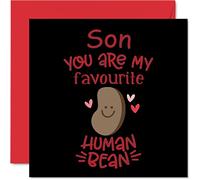 Funny Birthday Cards for Son - Favourite Human Bean - Joke Happy Birthday Card for Son from Mum or Dad, 145mm Greeting Cards Gift