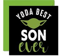 Funny Birthday Cards for Son - Yoda Best - Joke Happy Birthday Card for Son from Mum or Dad, Banter Gifts, 145mm Greeting Cards Gift